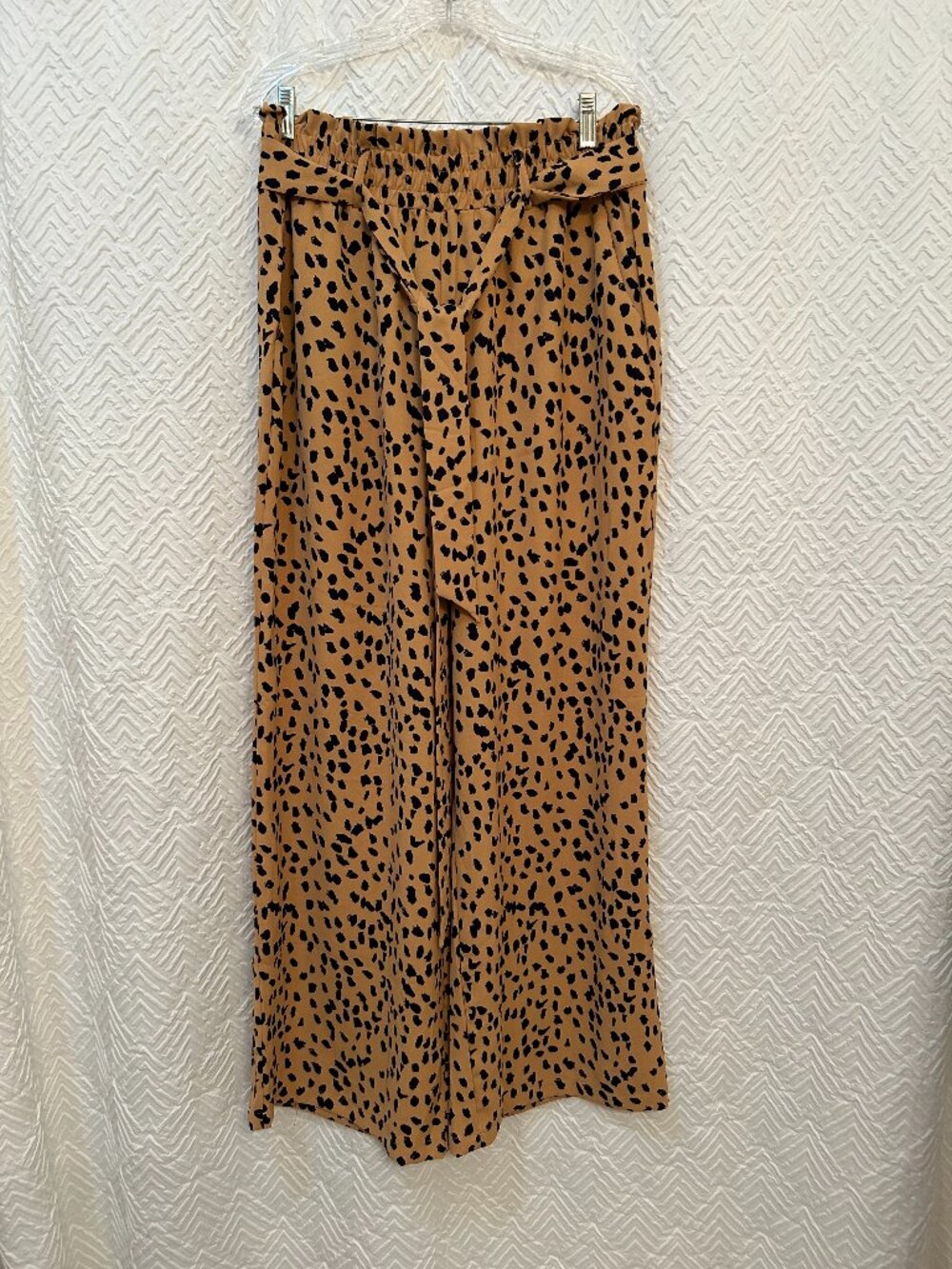Women's Animal Print Ruffle Wide Leg Palazzo Pants Size XL
